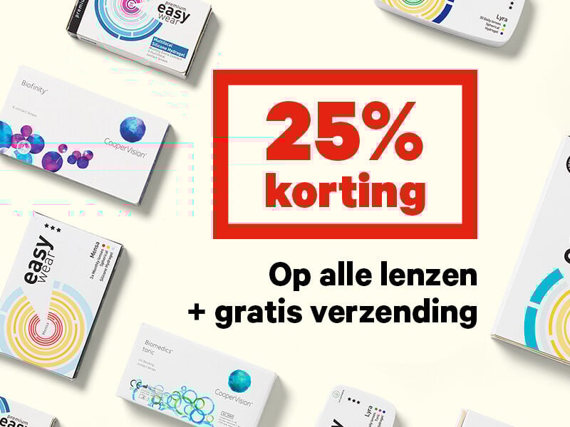 25% korting op alle lenzen